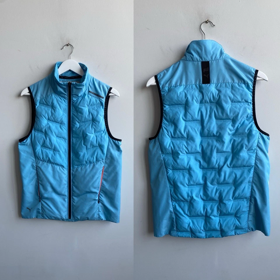 Puma Porsche Design Men’s Puffer Light Down Vest Blue Size S - Image 2 of 4