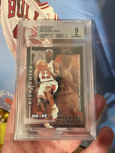 Michael Jordan 1997-98 Hoops Dish N Swish #DS5 BGS 9 Mint  .5 away from 9.5 GOLD - Picture 1 of 4