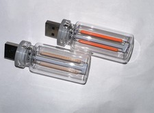 2 USB Car Interior Atmosphere Lights Plug-in Night Retro Car Lamps RED PURPLE