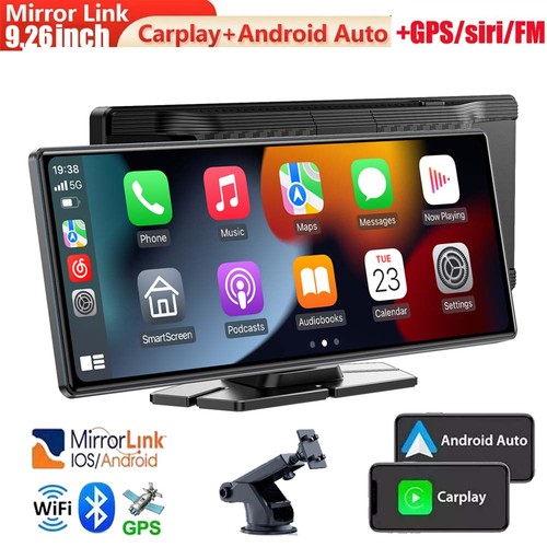 9,26" Tragbares Autoradio Kabellos Apple CarPlay/Android Auto IPS Bildschirm Radio - Bild 1 von 8