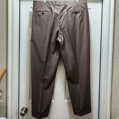 Zanella Dress Pants Men's 38x29 Wool Italian Taupe Brown Pleated 38 X 29 - Picture 2 of 11