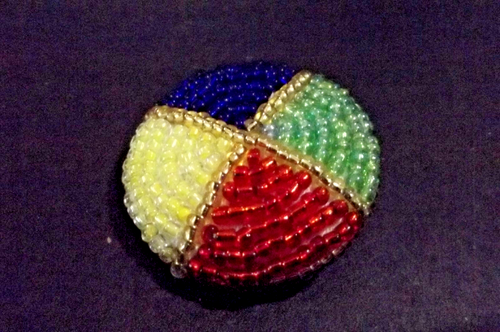 Botón con cuentas multicolor - rojo/azul/amarillo/verde (4552) - Imagen 2 de 3