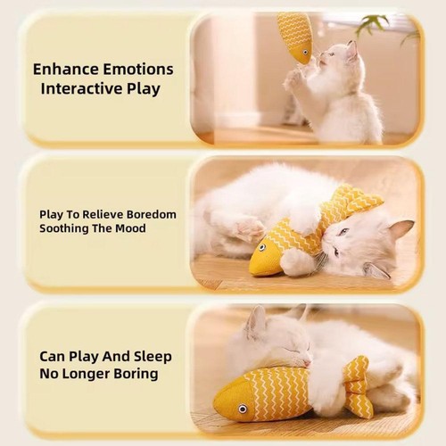 Catnip Toy Soft Plush Fish Cat Bite Toy Interactive Simulation-Fish Cat Supplies - Picture 17 of 21