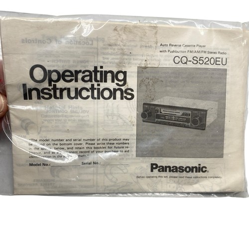 Vintage PANASONIC CQ-S520EU Dash AM/FM Stereo Cassette Player Radio READ - Picture 4 of 5