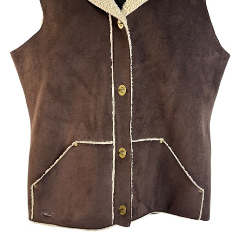Roper "Wear The West" Women's Size XL Brown Vest Brown Sherpa Lined Suede Feel - Picture 14 of 17