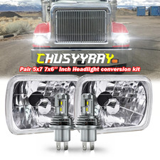 Pair 5X7 7x6inch LED Headlights Hi Lo Beam For International IHC 9200 9900 9400i