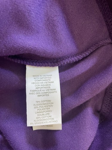 LIZ CLAIBORNE Velour Jacket Woman’s 3X Zip Pockets Smocked Front Purple NWT - Picture 11 of 15