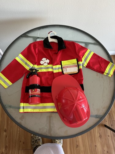 Firefighter Red Color Costume For Kids small Size  - Picture 9 of 11