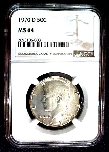1970-D KENNEDY HALF DOLLAR......NGC MS64.....MIN. BID .01 & NO RESERVE!