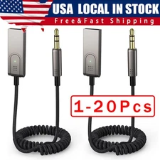 USA Aux to Bluetooth 5.1 Adapter 3.5mm Bluetooth Receiver Microphone for Car Lot
