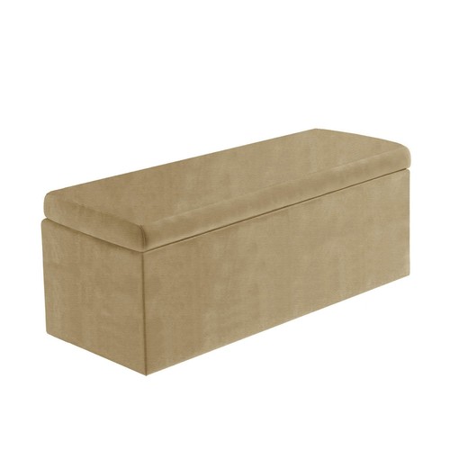 Caja de almacenamiento otomana tapizada Safar Naples con tapa lisa, cofre manta profunda - Imagen 6 de 43