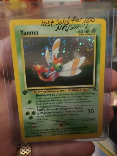 Yanma Neo Discovery 1st Edition Holo Rare 17/75 W/ SWIRL LP/NM