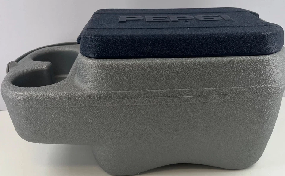 Enfriador de coche Pepsi vintage gris azul doble portavasos consola de bebidas hielo Foto 2 de 4