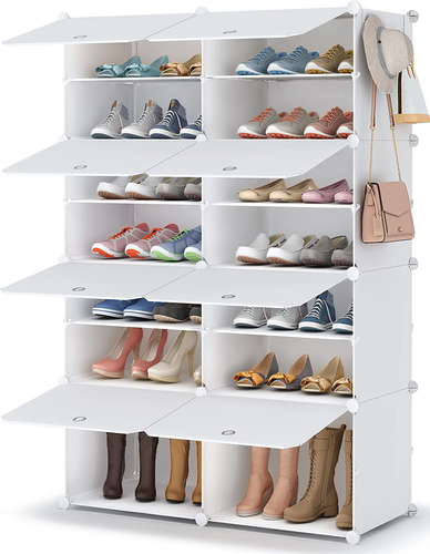 Scarpiera, 7 Livelli Portascarpe 28 Paia Di Scarpe Scarpiera Armadio, Scaffale P - Foto 12 di 12