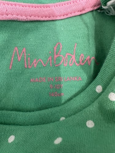 Mini Boden Girl Long Sleeve Dress Green Flowers Size 9-10 Y NWT - Picture 4 of 4