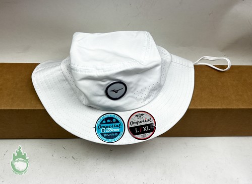New w/ Tags Mizuno Golf Tour Large Brim Sun Bucket Hat SZ L/XL White - Picture 2 of 12