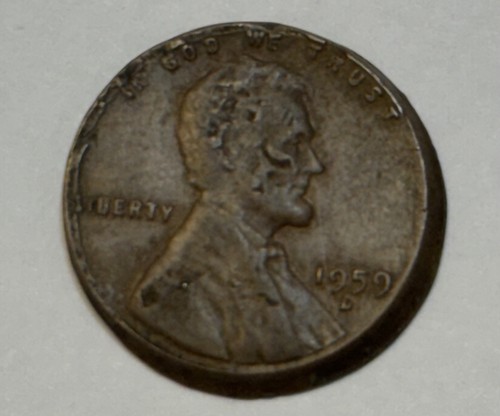 U.S. 1959 D penny off center die cast, circulated - Picture 6 of 6