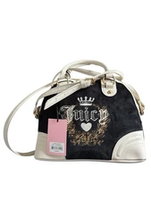 NWT Juicy Couture Black Heritage Satchel Handbag Purse