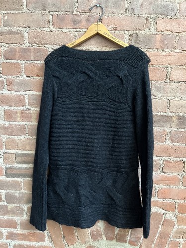 Club Monaco Women’s Chunky Sweater Sz Small, Black 100% Cashmere, Baby Doll - Picture 4 of 6