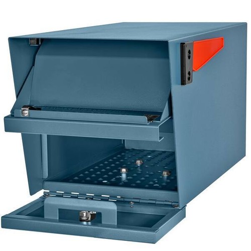 Mail Manager Locking Post Mount Mailbox with High Security Century Blue Delivery - Picture 7 of 10