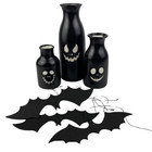 Halloween Vase 3-Piece Decoration Set Ceramic Glossy Vase Sculpted Ghost Faces