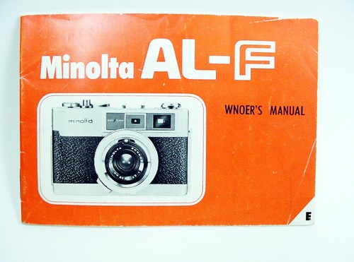 Minolta AL-F OWNER's Manual | 25pg | 1967 | Pics & Text | $13 |
