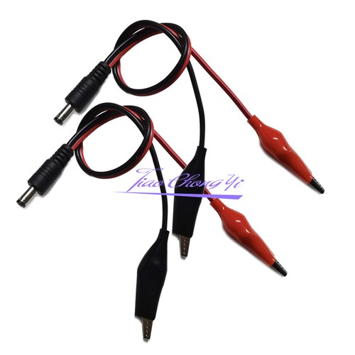 5.5 x 2.1mm DC Power Male Plug to Dual 45mm Alligator Clip 18AWG Cable - Picture 3 of 15