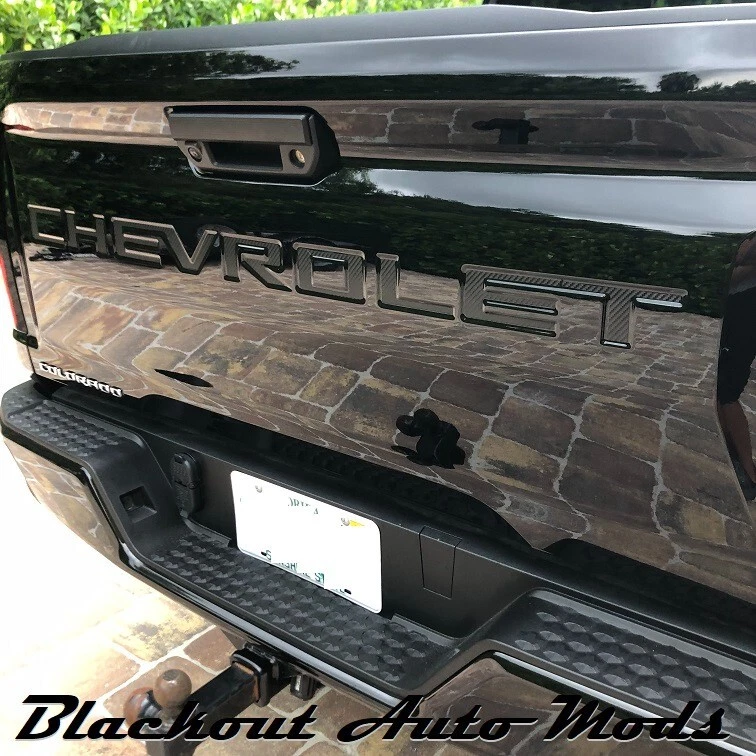 Carbon Fiber Tailgate Letter Decals For 2023-2026 Chevrolet Colorado - Image 2 of 2