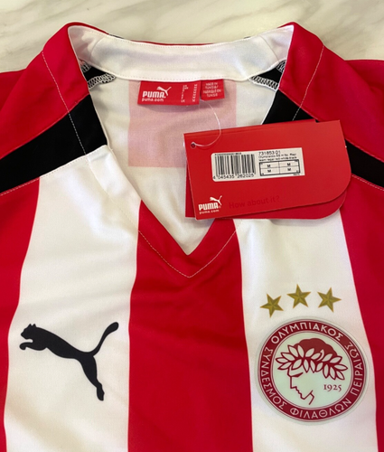 Puma FC Olympiacos Retro Vintage T Shirt Football Red Jersey Siemens Soccer M - Picture 4 of 10