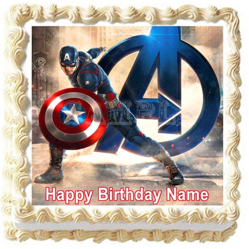 CAPTAIN AMERICA Essbar Party Tortenaufleger Bild  - Bild 10 von 10