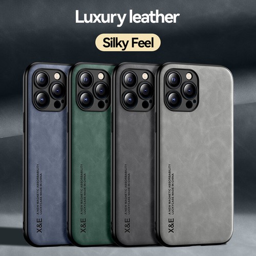 Funda protectora de cuero negra magnética a prueba de golpes para iPhone 16 15 14 13 12 Pro Max - Imagen 3 de 26