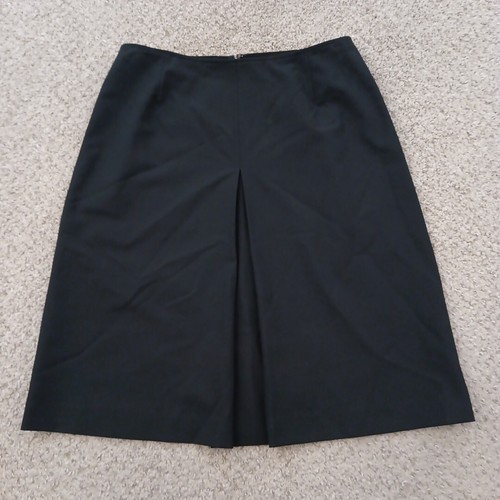 Eddie Bauer Skirt Size 10 Black Knee Length A-Line Pleated Wool Blend