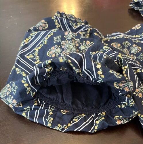 Top loft cropped boho smocked schiena manica a sbuffo spalle scoperte taglia PL floreale - Foto 3 di 20