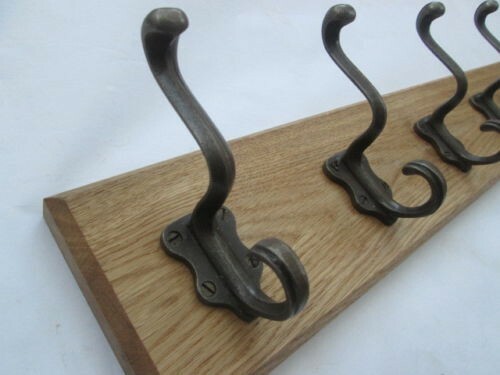 10 x Cast iron Rustic hat and coat hooks vintage retro victorian old antique  - Afbeelding 1 van 6