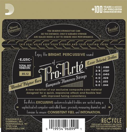Cuerdas de guitarra flamenca compuestas de nailon transparente D'Addario EJ25C Pro-Arte - Imagen 3 de 17