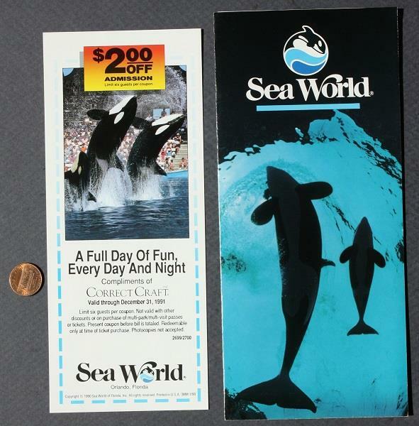 1990 Orlando Florida Sea World Florida aquatic amusement park TWO