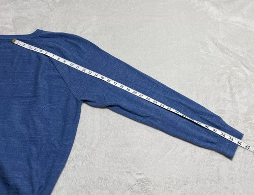 J Crew Pullover Sweater Mens XL Blue Long Sleeve Crew Neck Cotton Adult Casual - Picture 6 of 6