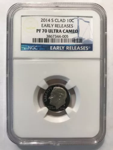 2014 S Clad Proof Roosevelt Dime NGC PF70 Ultra Cameo Early Releases