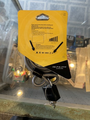 Sunlite BIKE LOCK with 2 KEYS & 8 mm x 6 ft Long Black Coil CABLE - Picture 2 of 2