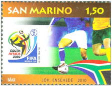 2010 SAN MARINO - CAMPIONATI MONDIALI DI CALCIO SUD AFRICA 2010 - 1  val MNH