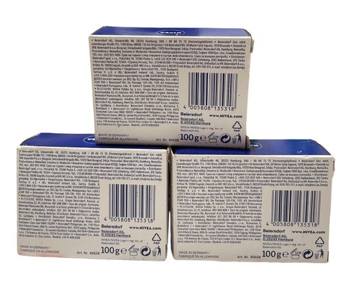 3 Nivea Soft Creme Soap -100g/3.5 oz -Boxes minor damaged - Picture 2 of 5