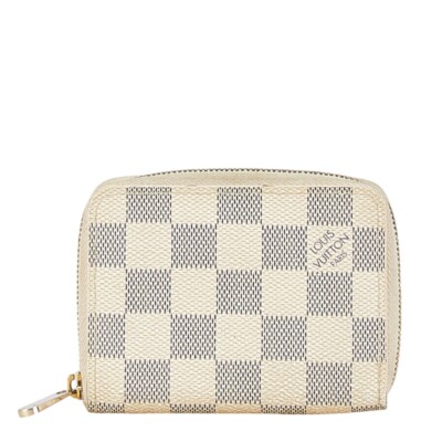 LOUIS VUITTON Damier Azur Zip autour Porte-monnaie Porte-cartes haute qualité Porte-monnaie N...