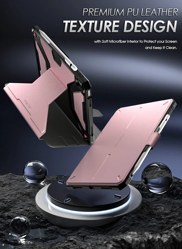 Poetic для iPad 10.9 2022 чехол стойка Folio чехол с карандаш держатель чехол розовый - Изображение 3 из 4