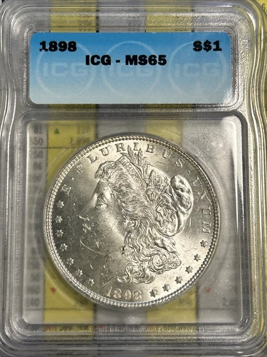 1898 Morgan Silver Dollar ICG MS65 Gem BU Uncirculated Blazer