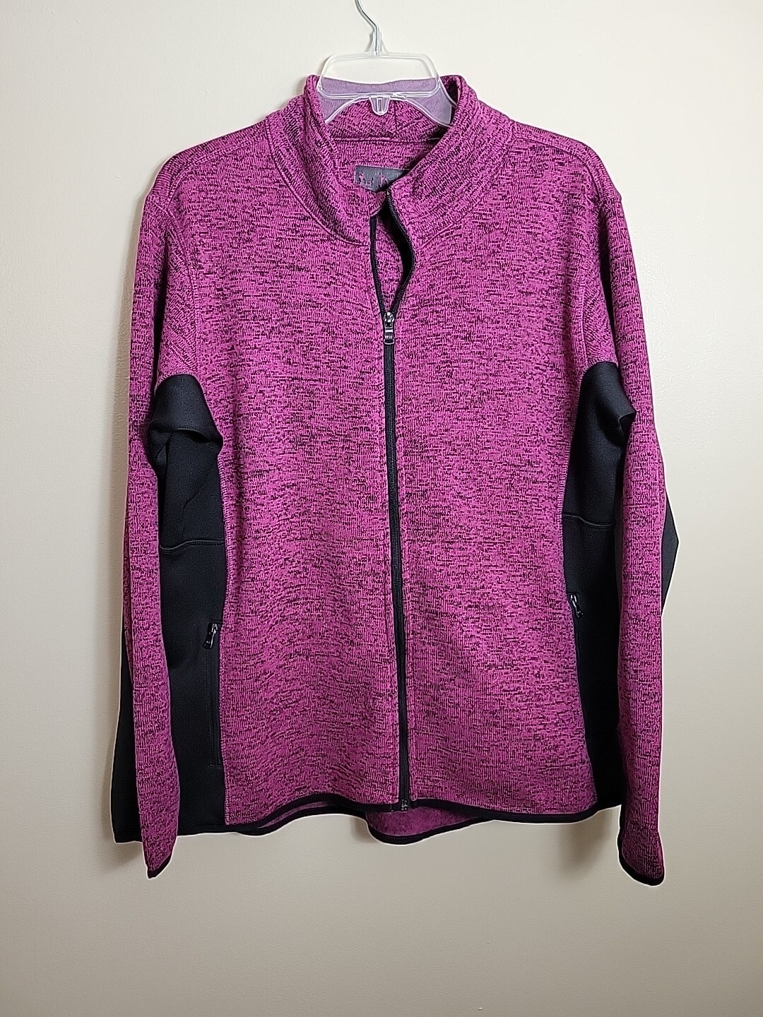 MNY Marc New York Andrew Marc Women's Knit Sweater/Jacket Dark Pink XL Zip