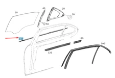 MB E W212 Rear Right Door Window Outer Sealing Rail A2127350265