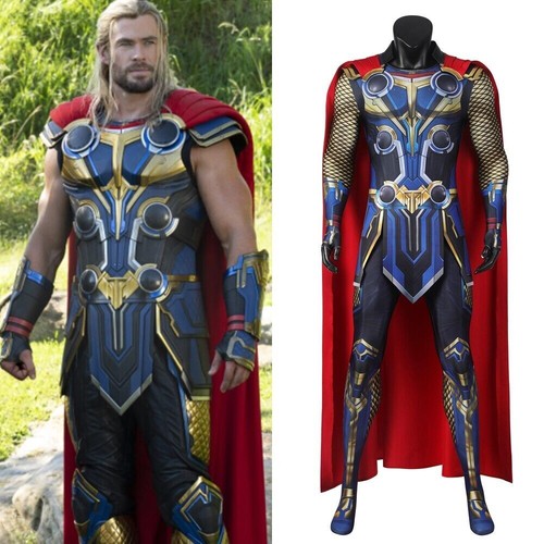 Thor Love And Thunder Cosplay Costume Printing Outfit Adult Bodysuit Cape