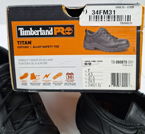 Timberland Womens 7 Pro Titan Oxford Alloy Safety Toe Work Shoe TB090670 Black - Picture 16 of 20
