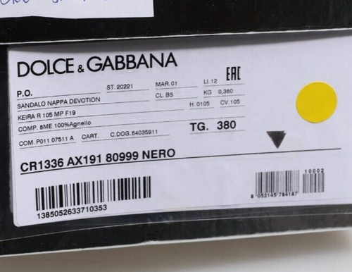 DOLCE & GABBANA Shoes Sandals Black Leather Stiletto Heels EU38 / US7.5 980usd - Picture 8 of 8