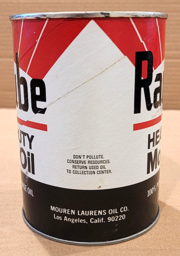 Rare RAYLUBE Heavy Duty MOTOR OIL One Quart Can - FULL 1 Qt. Mouren Laurens Co. - Picture 3 of 8